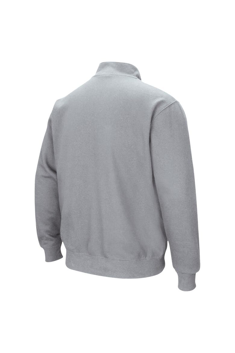 Men's Colosseum Heathered Gray Yale Bulldogs Tortugas Team Logo Quarter-Zip Jacket, Alternate, color, Heather Gray