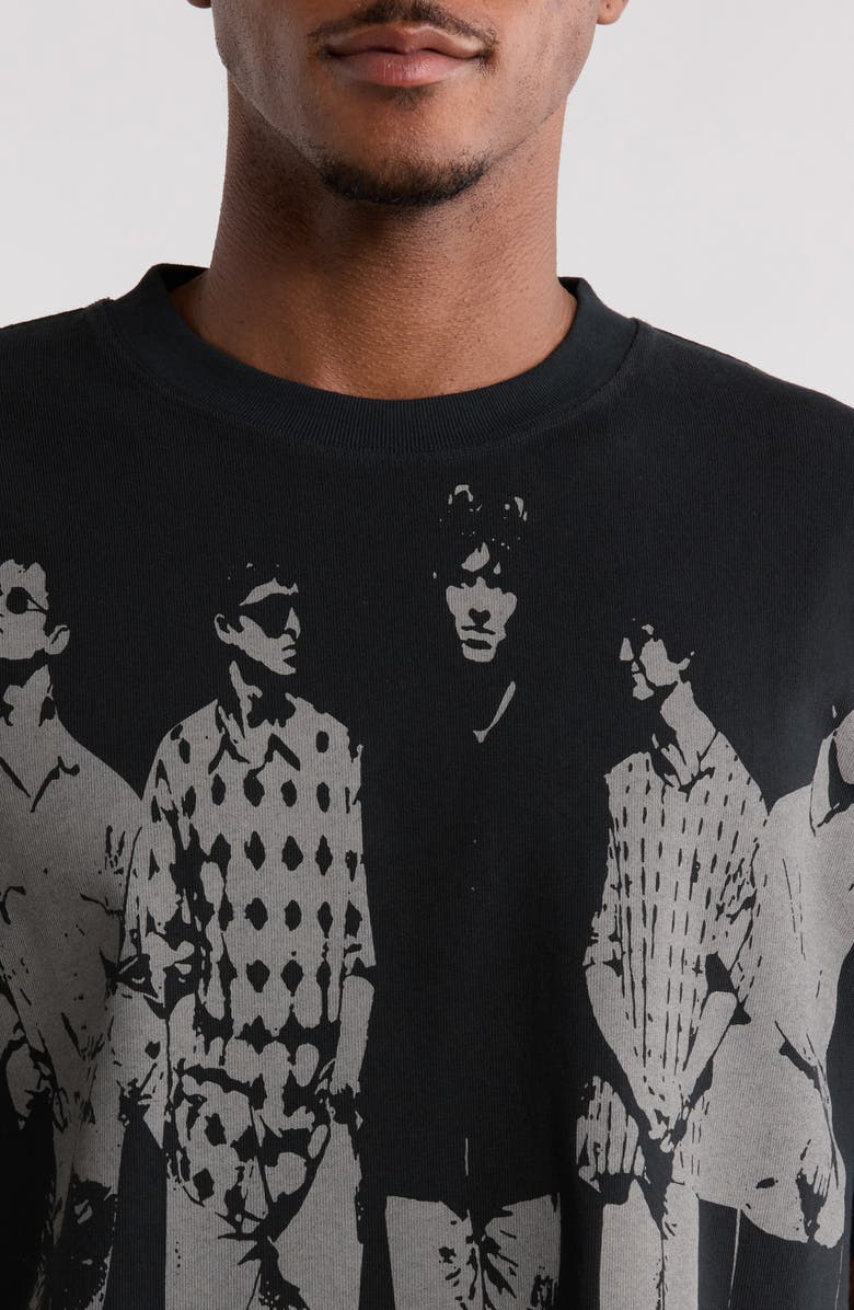 PLEASURES x Oasis Definitely Heavyweight Graphic Cotton T-Shirt, Alternate, color, Faded Black