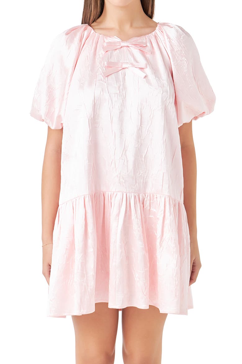 Crinkle Satin Shift Minidress, Alternate, color, PINK