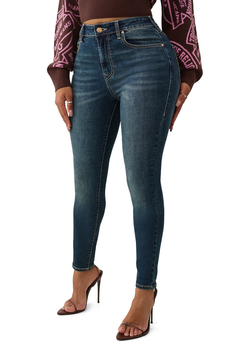 True Religion Halle Skinny Jeans, Alternate, color, Medium Amber Nights Wash