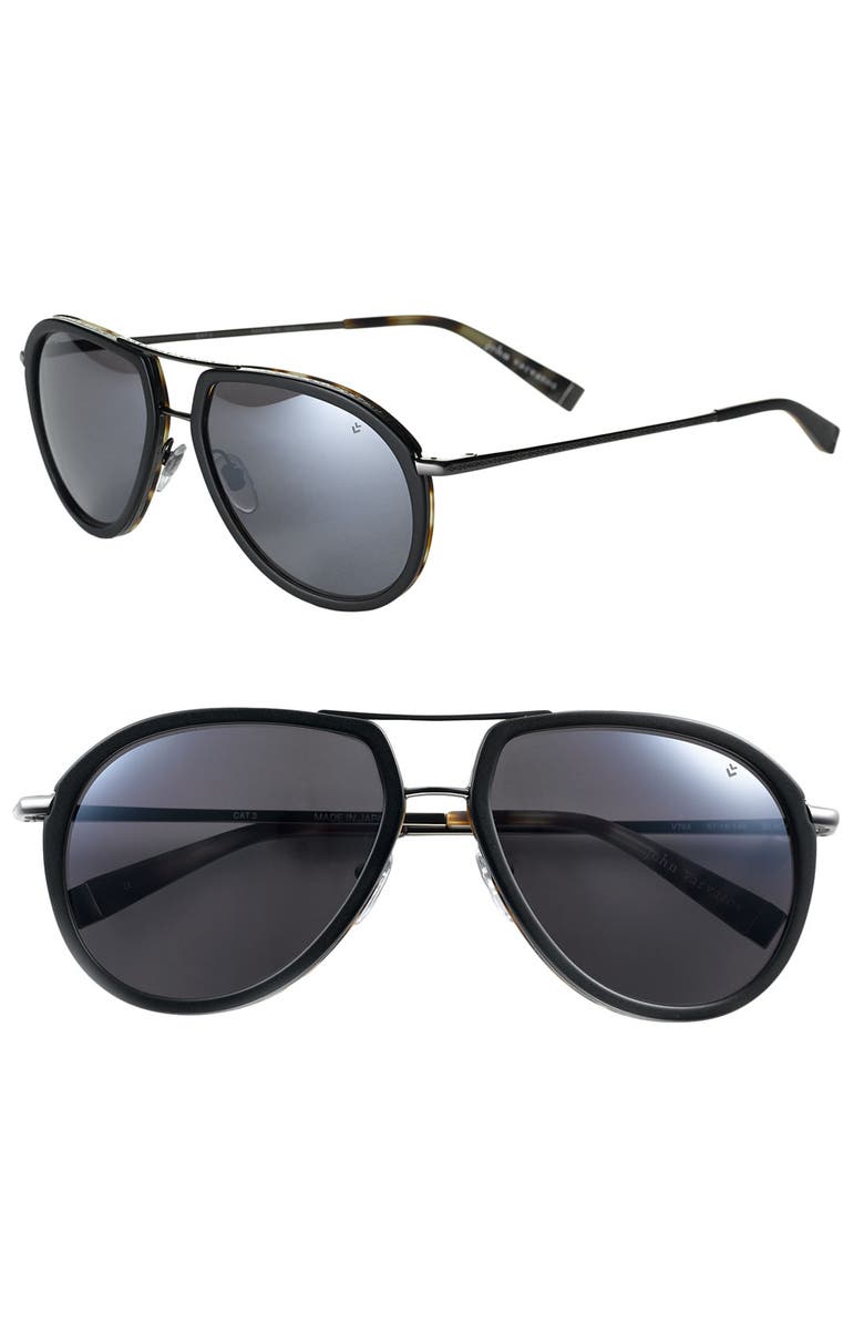 John Varvatos Star USA 'Wrapped Lens' Aviator Sunglasses, Main, color, 