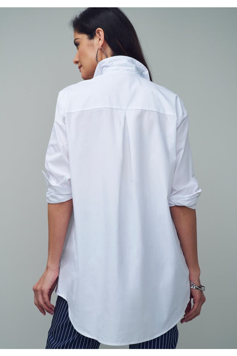 Stretch Cotton Oversized Poplin Shirt, Alternate, color, WHITE