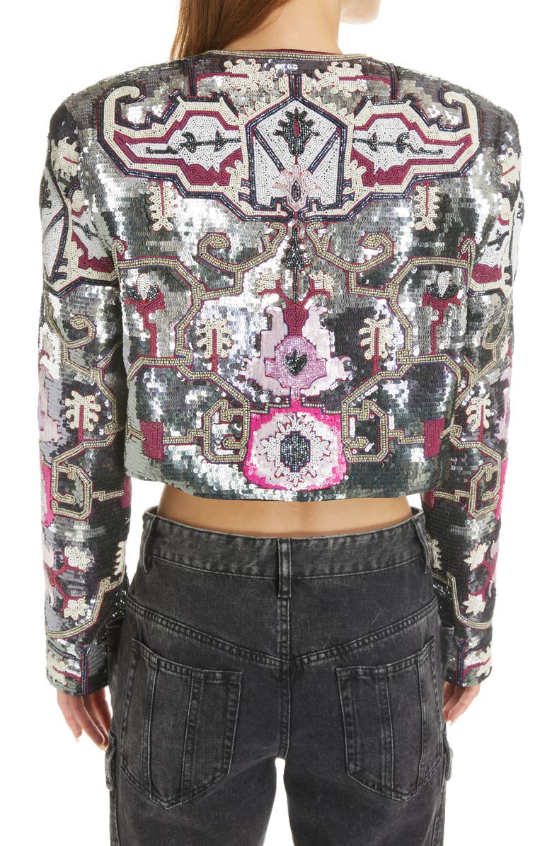 Isabel Marant Harmon Beaded Crop Jacket, Alternate, color, 