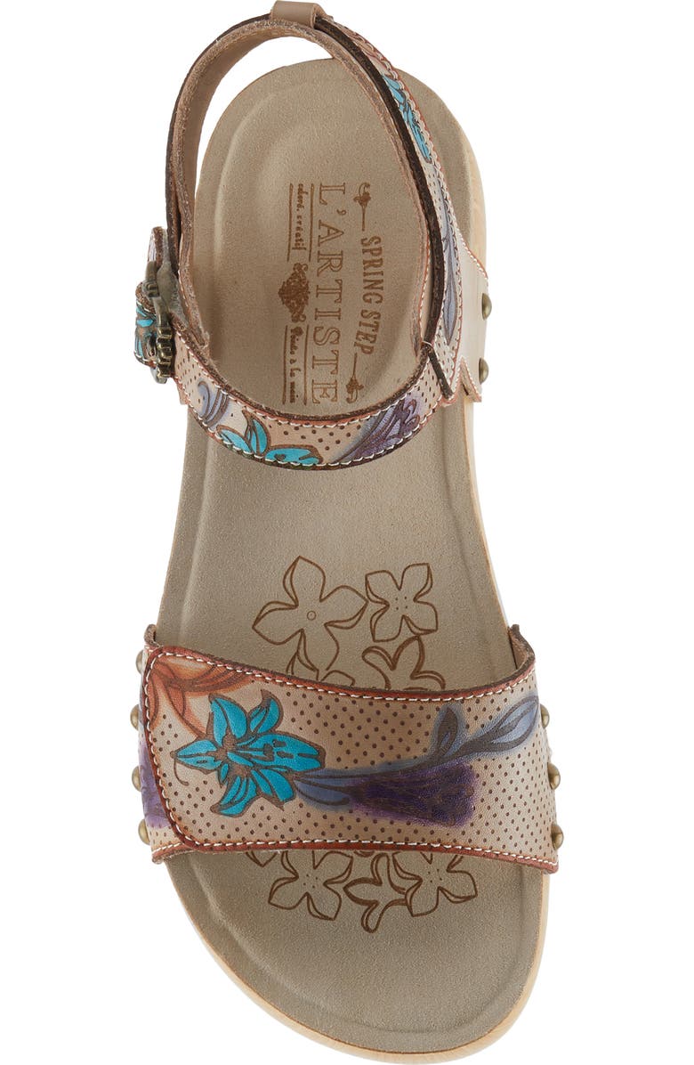 L'Artiste by Spring Step Dakoa Ankle Strap Sandal, Alternate, color, Beige Multi