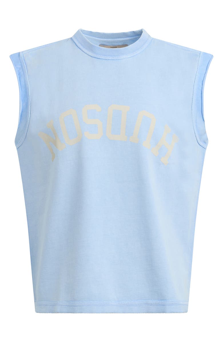 Hudson Jeans Leo Cut Off Logo Graphic T-Shirt, Alternate, color, Blue Storm