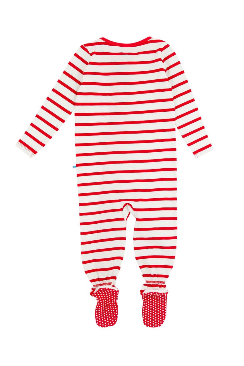 Modal Blend Baby Boys One Piece Footie Pajamas, Alternate, color, Red & White Stripe