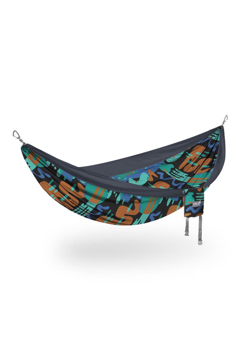 DoubleNest Print Hammock, Main, color, CHARCOAL