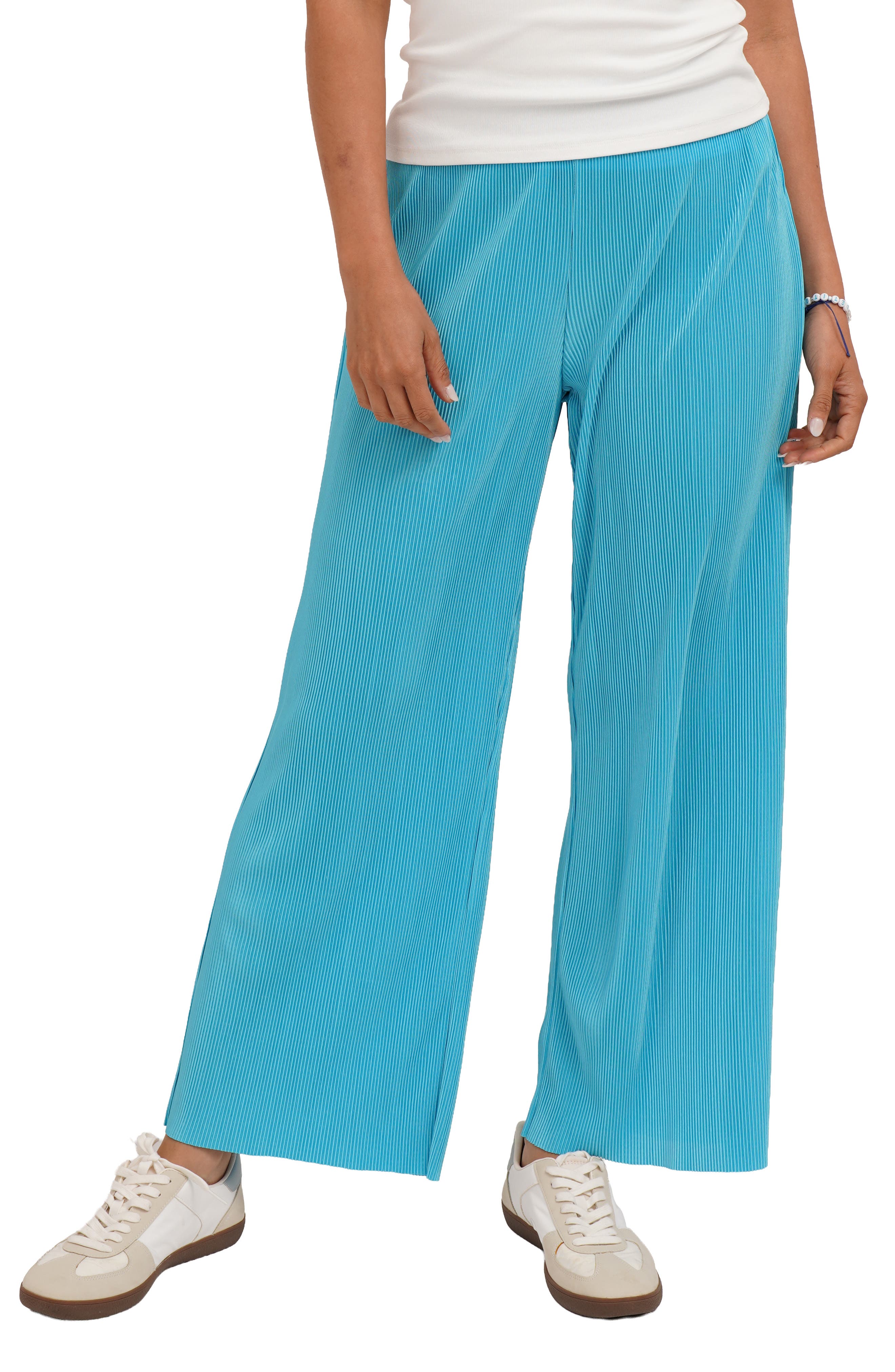 Plisse Wide Leg Pants