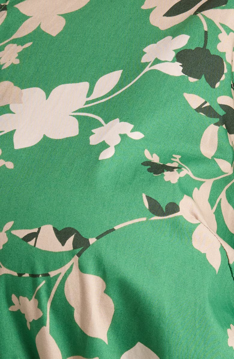 SUGARLIPS Nora Puff Sleeve Button Cotton Midi Dress, Alternate, color, Multi-Green