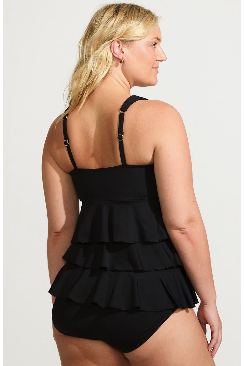 Smoothing Control Ruffle Fauxkini One Piece Swimsuit, Alternate, color, Black