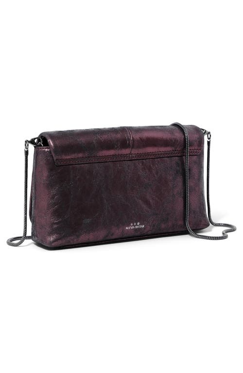 Alexis Bittar Ruched Crystal Metallic Leather Clutch In Purple