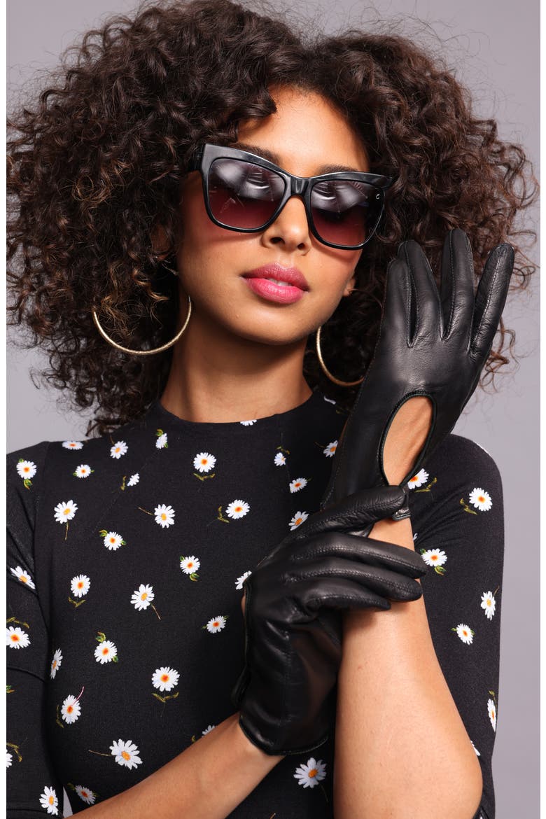 Washable Leather Driver Gloves, Alternate, color, BLACK
