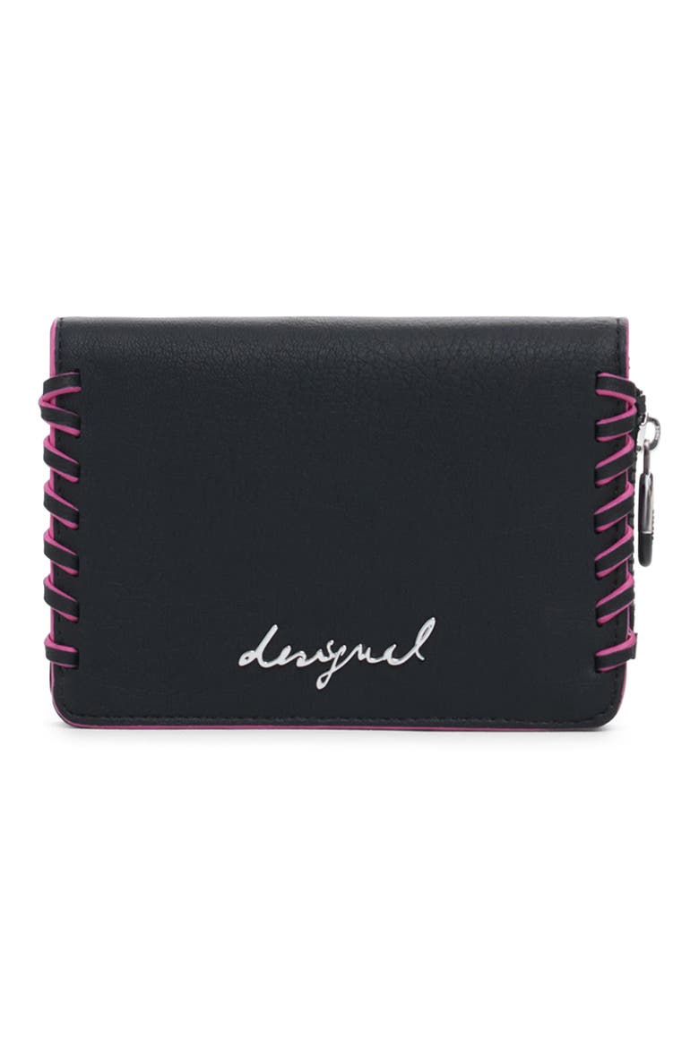 Faux Leather Wallet, Main, color, BLACK