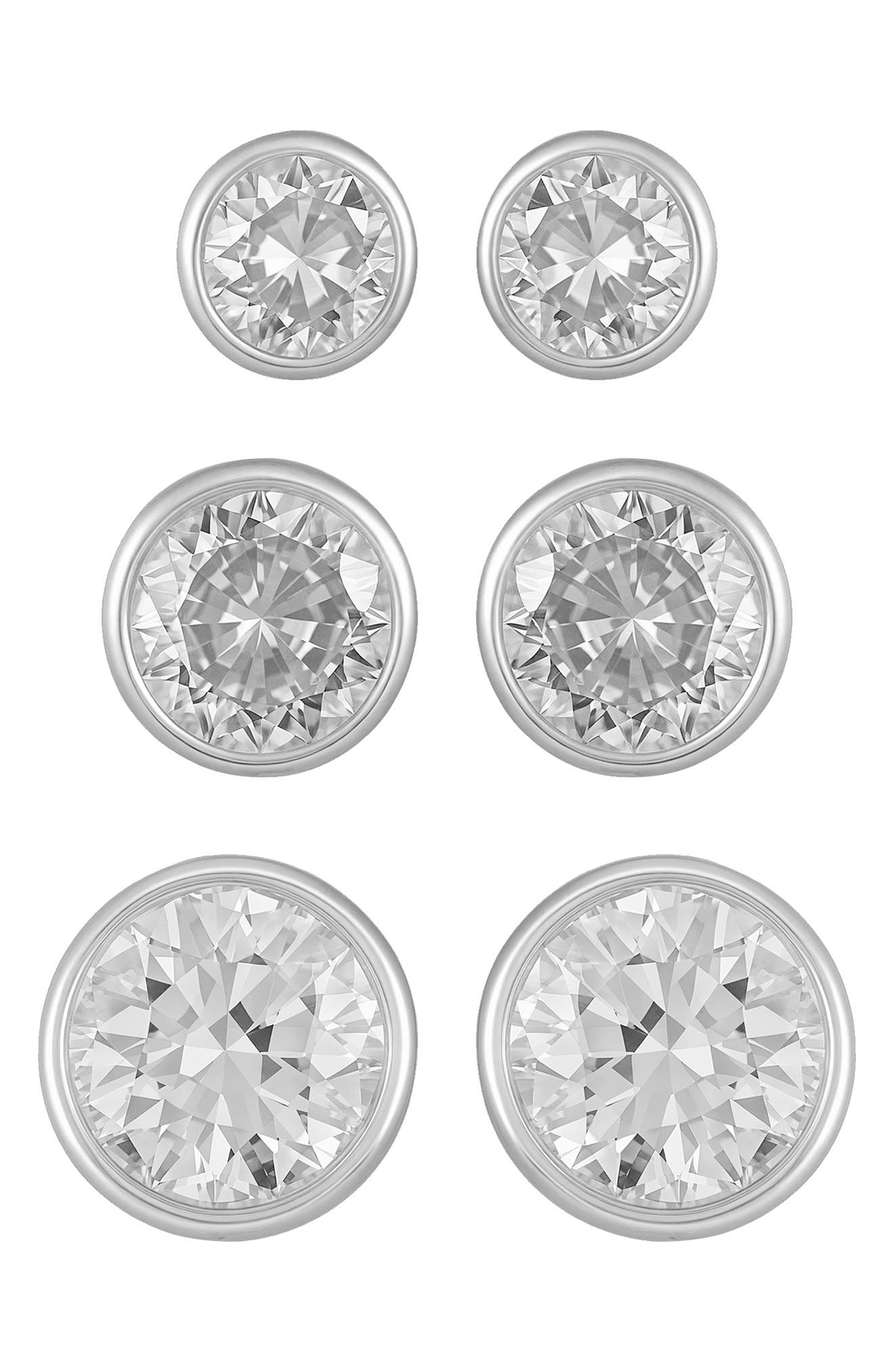 Vince Camuto Set of 3 Cubic Zirconia Stud Earrings