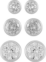 Vince Camuto Set of 3 Cubic Zirconia Stud Earrings