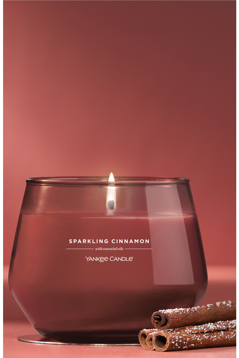 Sparkling Cinnamon Studio Candle with Essential Oils, Set of 2, Alternate, color, Medium Red