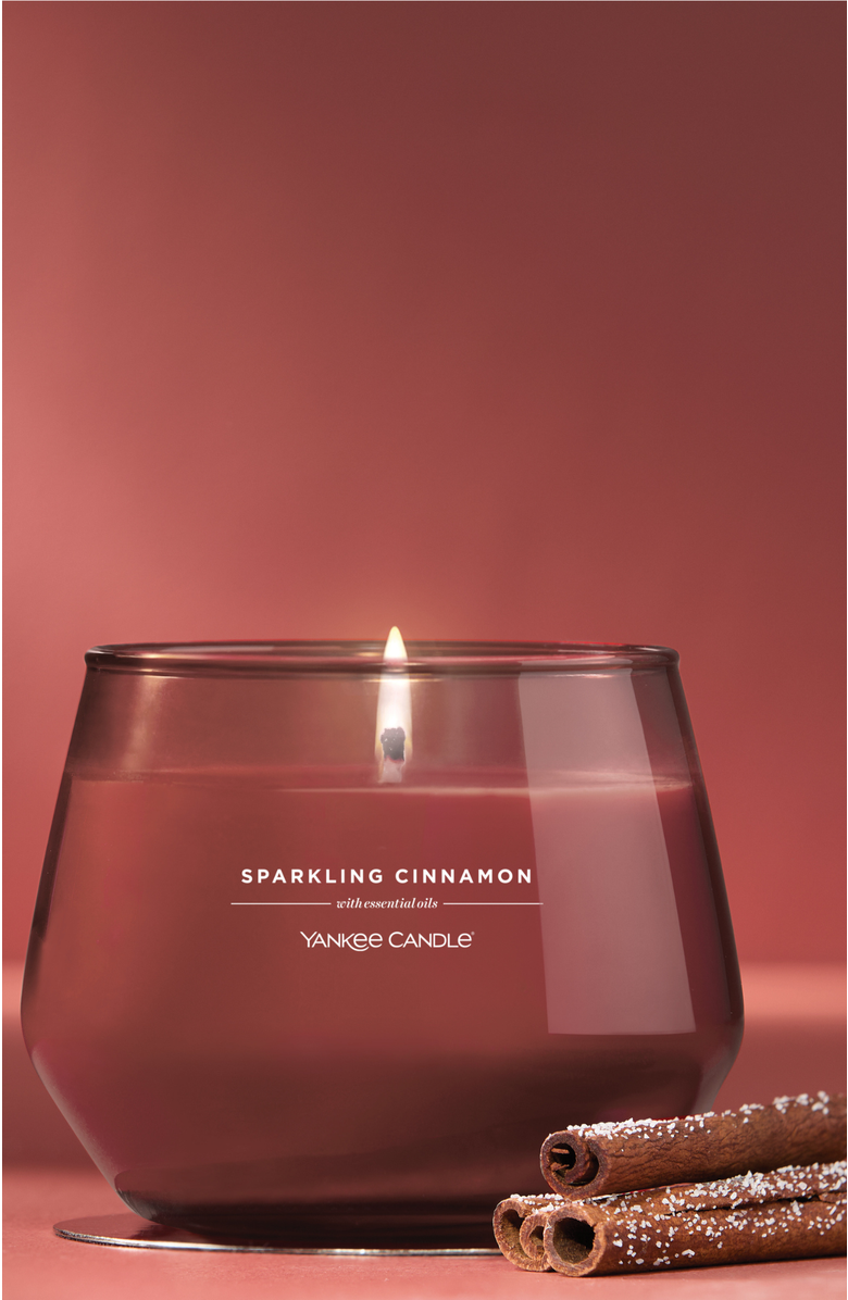 YANKEE CANDLE Sparkling Cinnamon Studio Candle with Essential Oils, Set of 2, Alternate, color, Medium Red