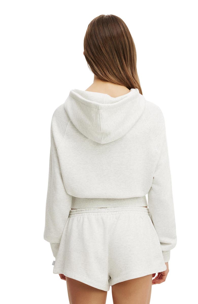 COTTON ON BODY Women's Active Raglan Zip Through Hoodie, Alternate, color, Light Grey Marle