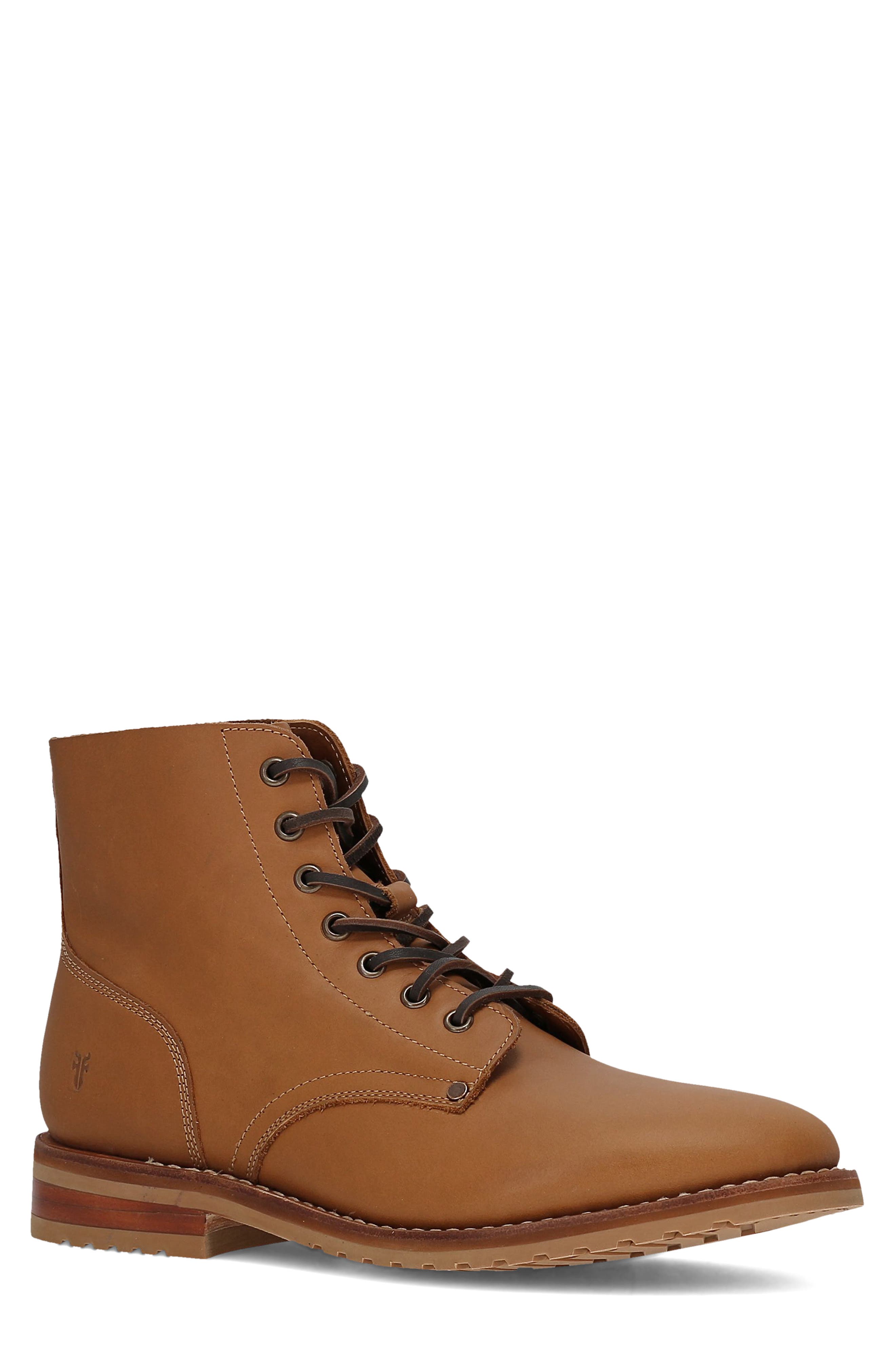 Frye Barrett Lace-Up Boot, Main, color, Golden Rod