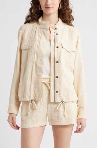 Caslon® Cotton Gauze Utility Jacket