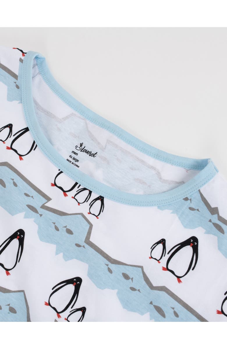 Leveret Men's Cotton Matching Family Holiday Pajamas, Reindeer & Moose Prints, Alternate, color, Penguin