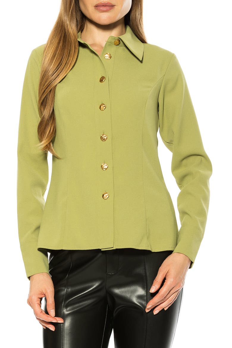 Leland Button-Up Shirt, Main, color, SAGE