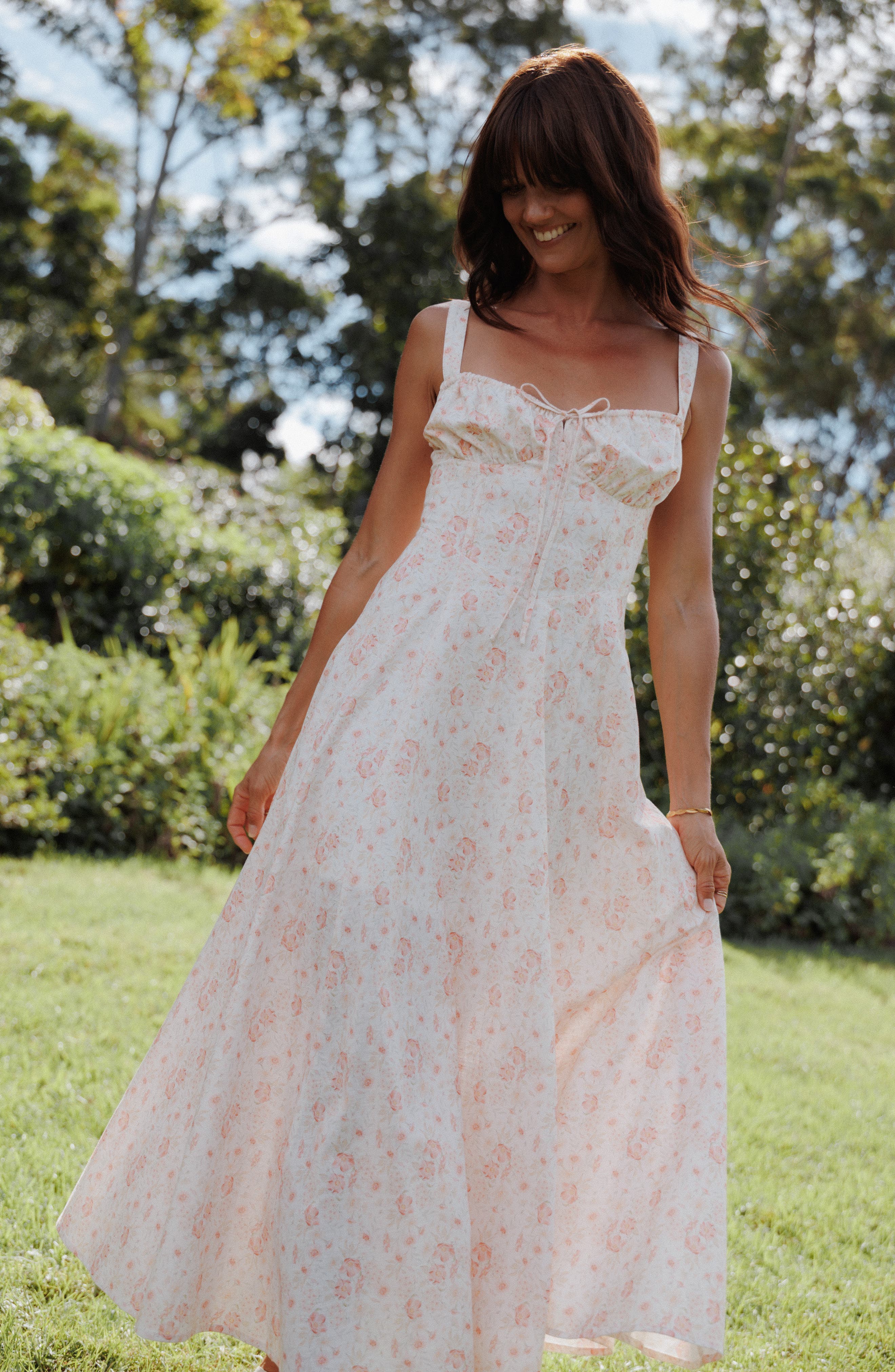 Wisteria Floral Linen & Cotton Midi Dress - image 2