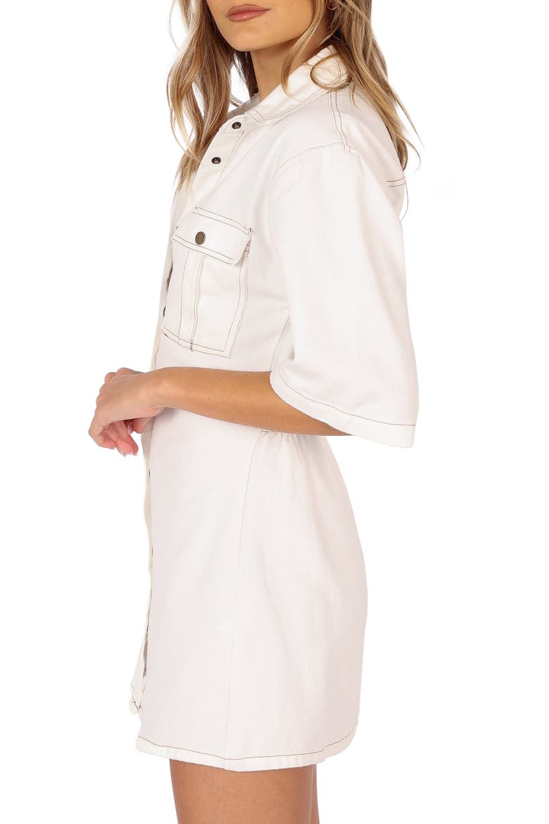 Rev Denim Mini Shirtdress, Alternate, color, WHITE DENIM