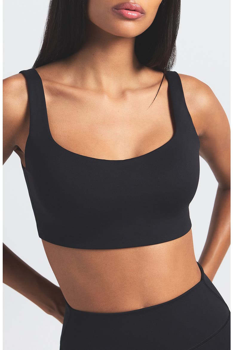 Matte Scoop Neck Bra, Main, color, OBSIDIAN