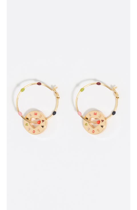 Multicolored Logo Hoop Earrings