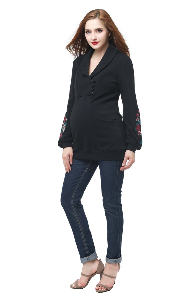 Kimi and Kai Nellie Shawl Collar Maternity Top, Alternate, color, 