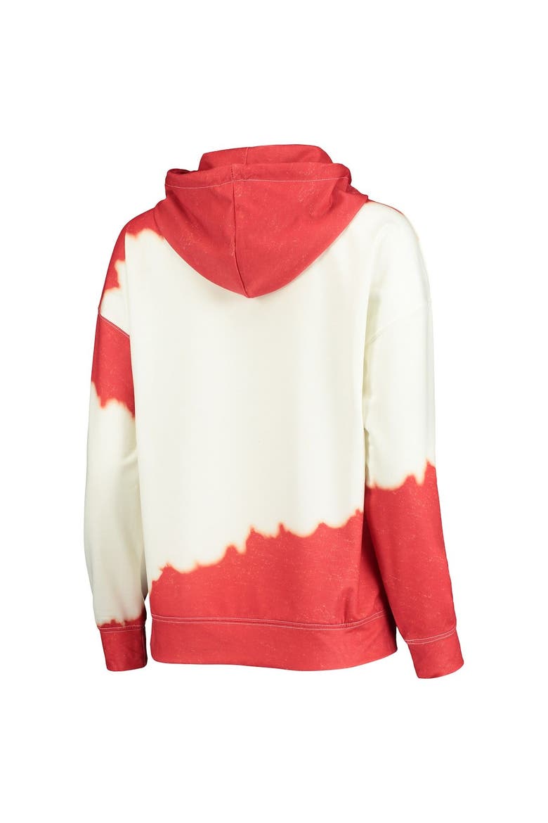 Women's Gameday Couture White/Scarlet Nebraska Huskers For the Fun Double Dip-Dyed Pullover Hoodie, Alternate, color, White