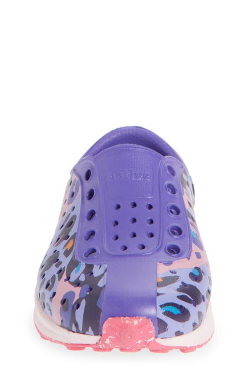 Native Shoes Robbie Floral Water Friendly Perforated Slip-on In Ultra Violet/pink/cheetah
