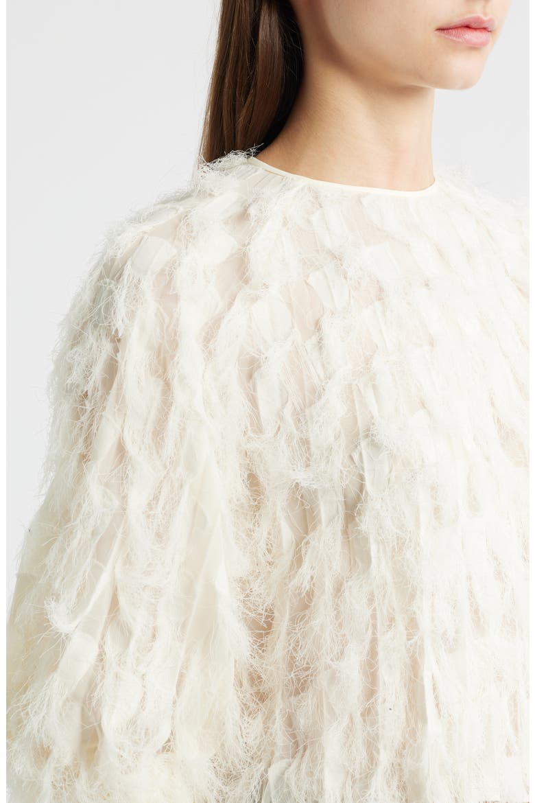 Baima Feather Jacquard Top, Alternate, color, OPEN WHT
