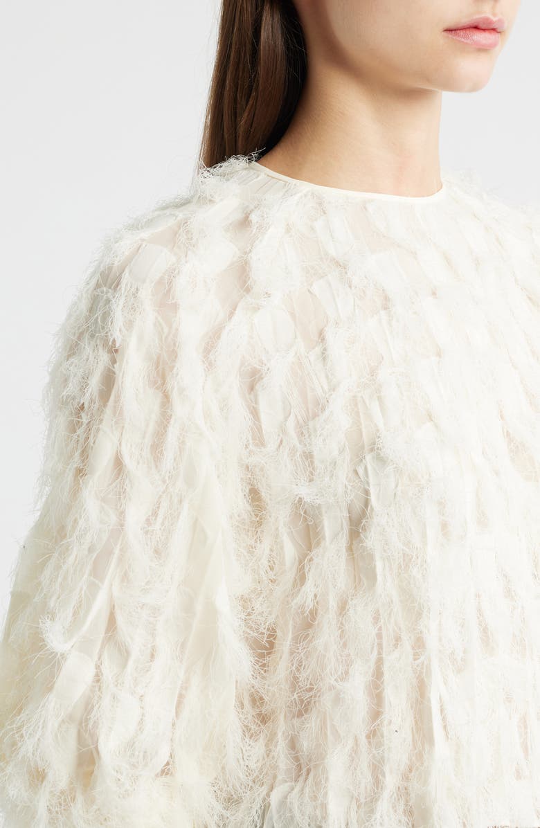 BOSS Baima Feather Jacquard Top, Alternate, color, Soft Cream