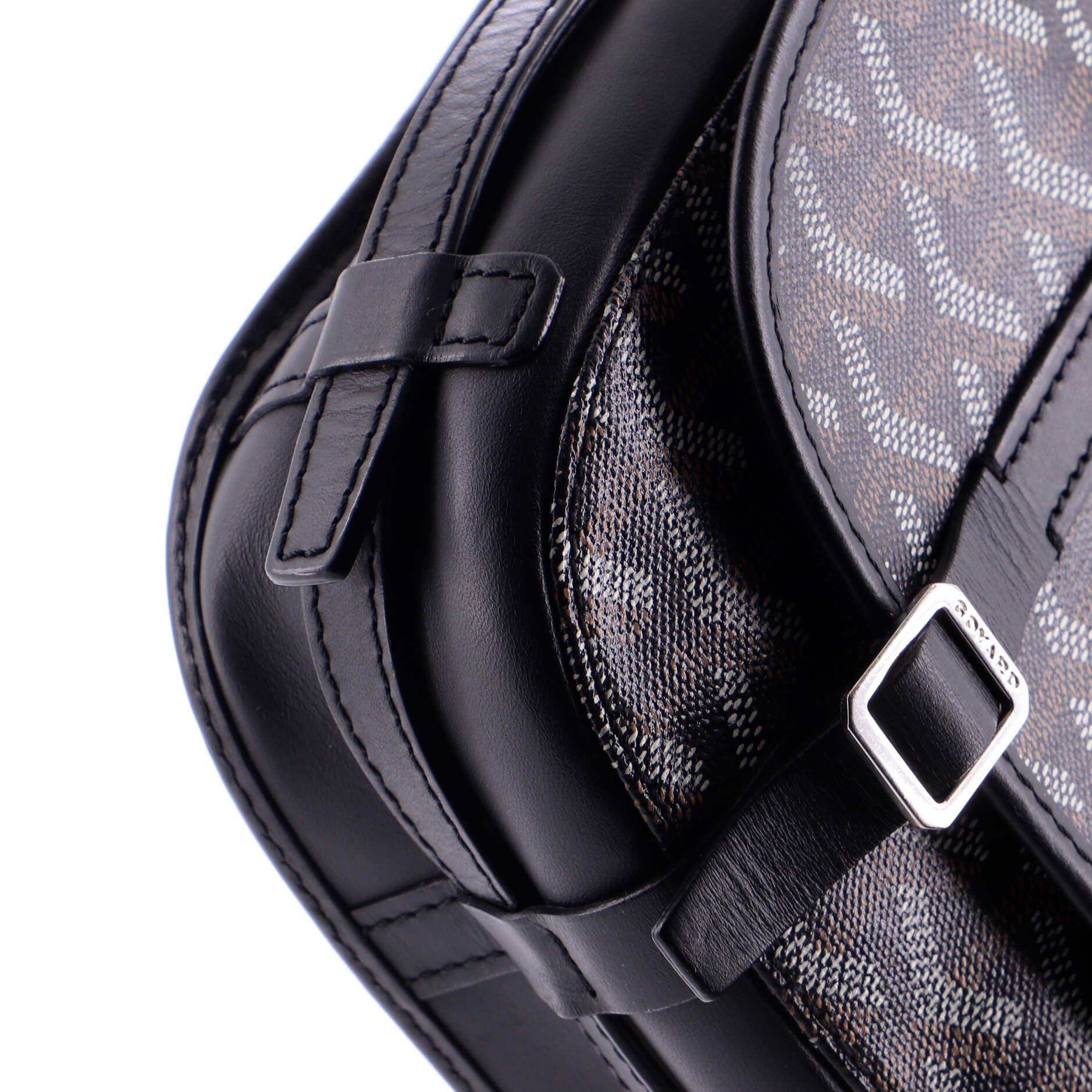 Pre-Owned Goyard Belvedere Messenger Bag Coated Canvas PM, Alternate, color, Black