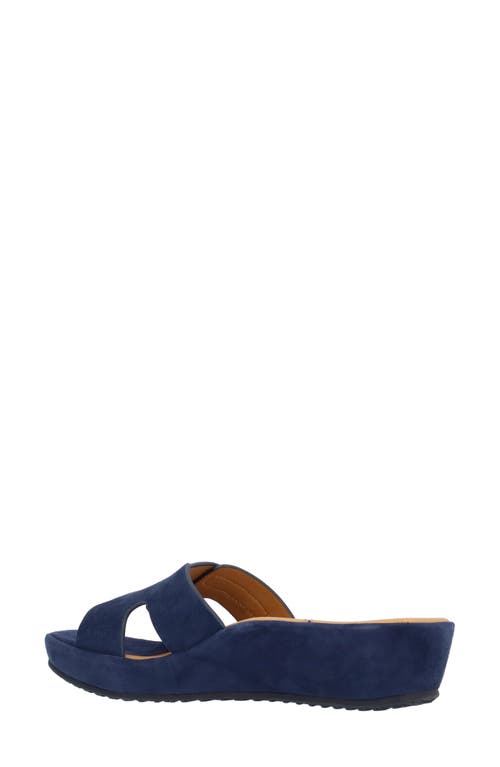 L'amour Des Pieds Careena Wedge Slide Sandal In Navy