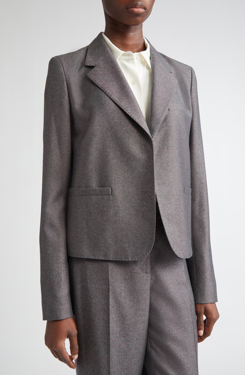 Lafayette 148 New York Pixelated Wool Blend Twill Crop Boyfriend Blazer, Alternate, color, Cinder Multi