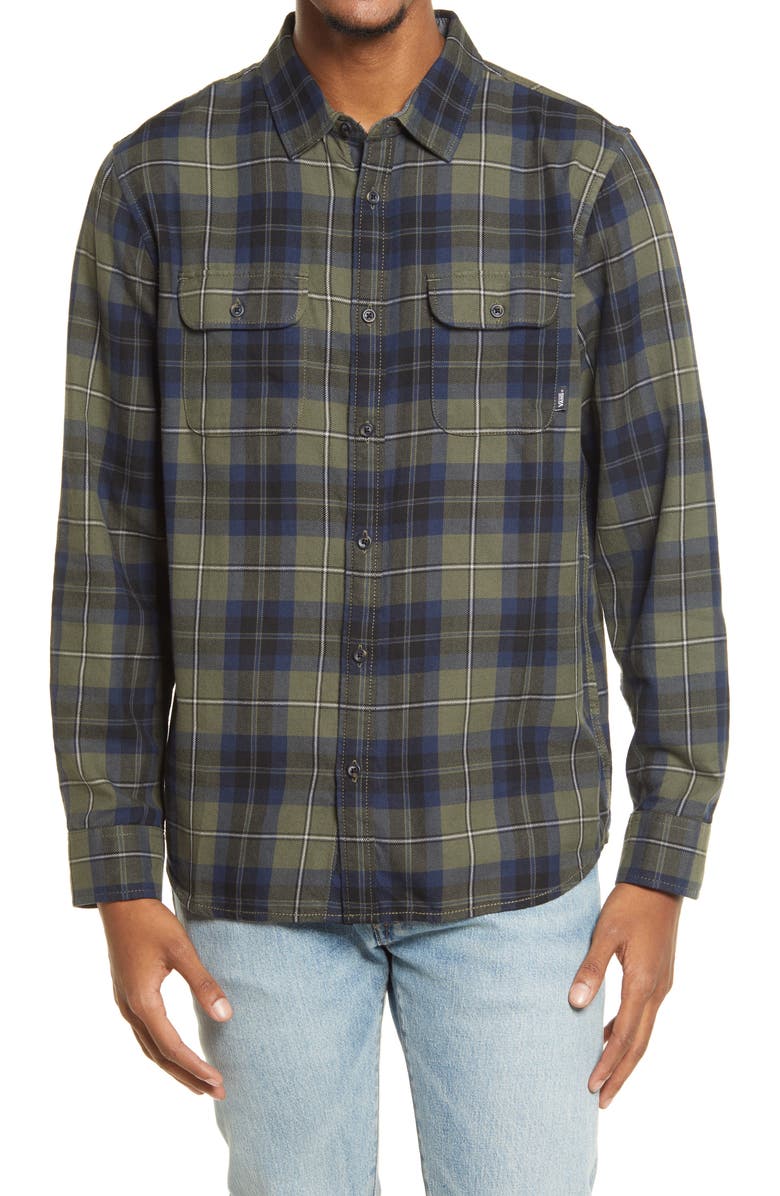 Vans Sycamore Plaid Flannel Button-Up Shirt, Main, color, 