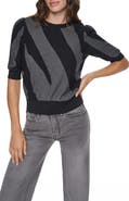 DKNY Metallic Colorblock Sweater