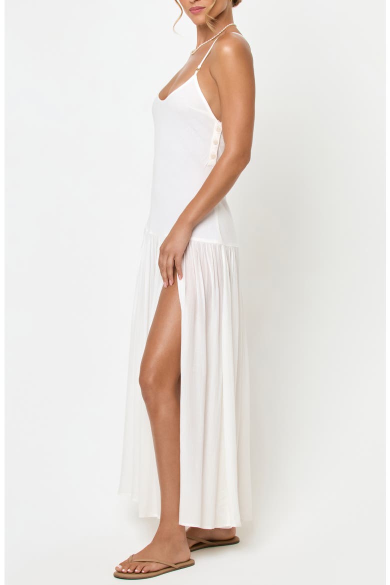 Row Cotton & Linen Blend Maxi Sundress, Alternate, color, CREAM
