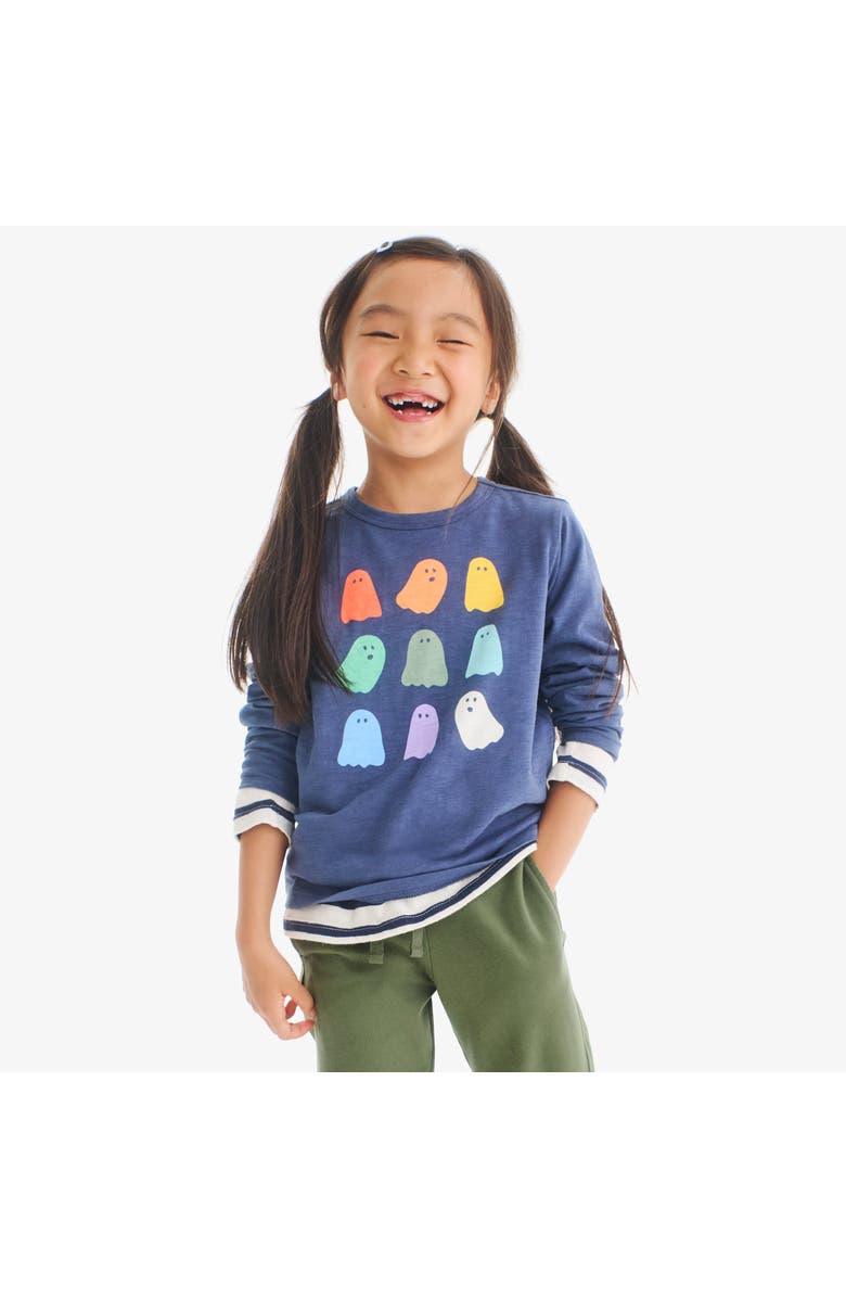 Primary Kids Long Sleeve Rainbow Ghosts Tee, Alternate, color, 