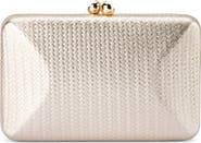 Olga Berg Chica Woven Embossed Metallic Faux Leather Clutch