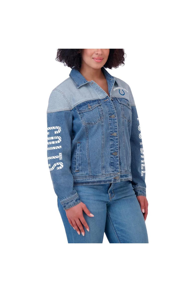Women's WEAR by Erin Andrews  Indianapolis Colts Full-Button Denim Jacket, Alternate, color, Denim