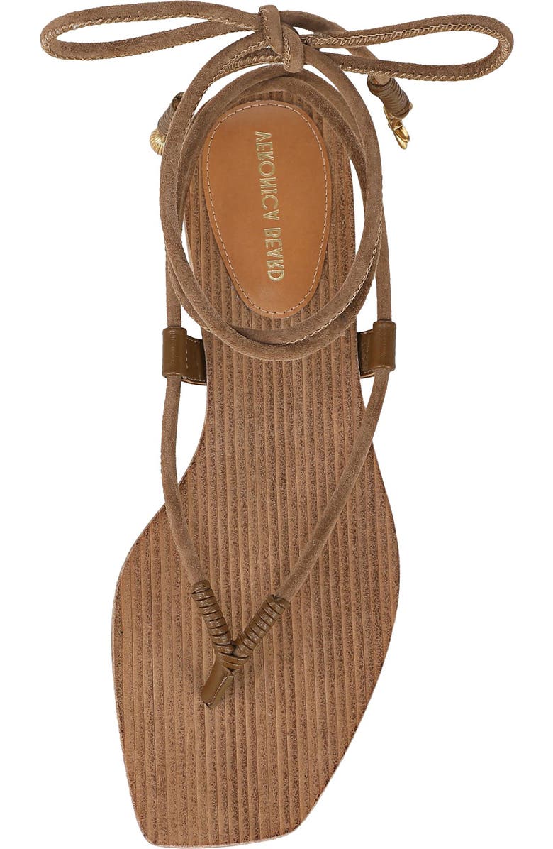 Veronica Beard Rosetta Ankle Wrap Sandal, Alternate, color, Chestnut