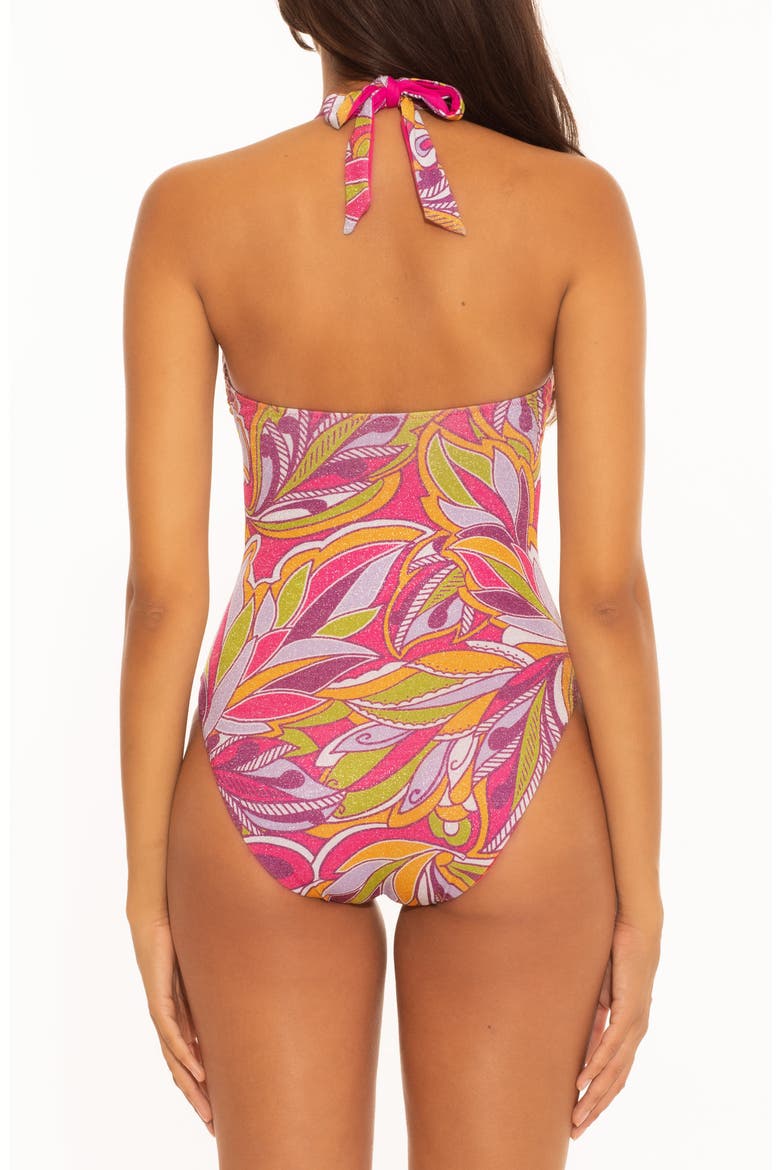 Psychedelica Nina Plunge One-Piece Swimsuit, Alternate, color, MULTI
