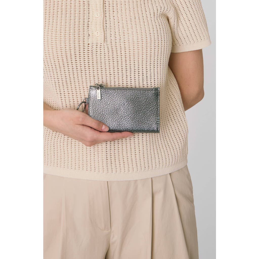The Sak Encino Leather Card Wallet In Silver