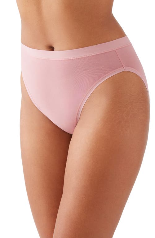 Wacoal Understated Cotton Blend High Leg Briefs In Pink