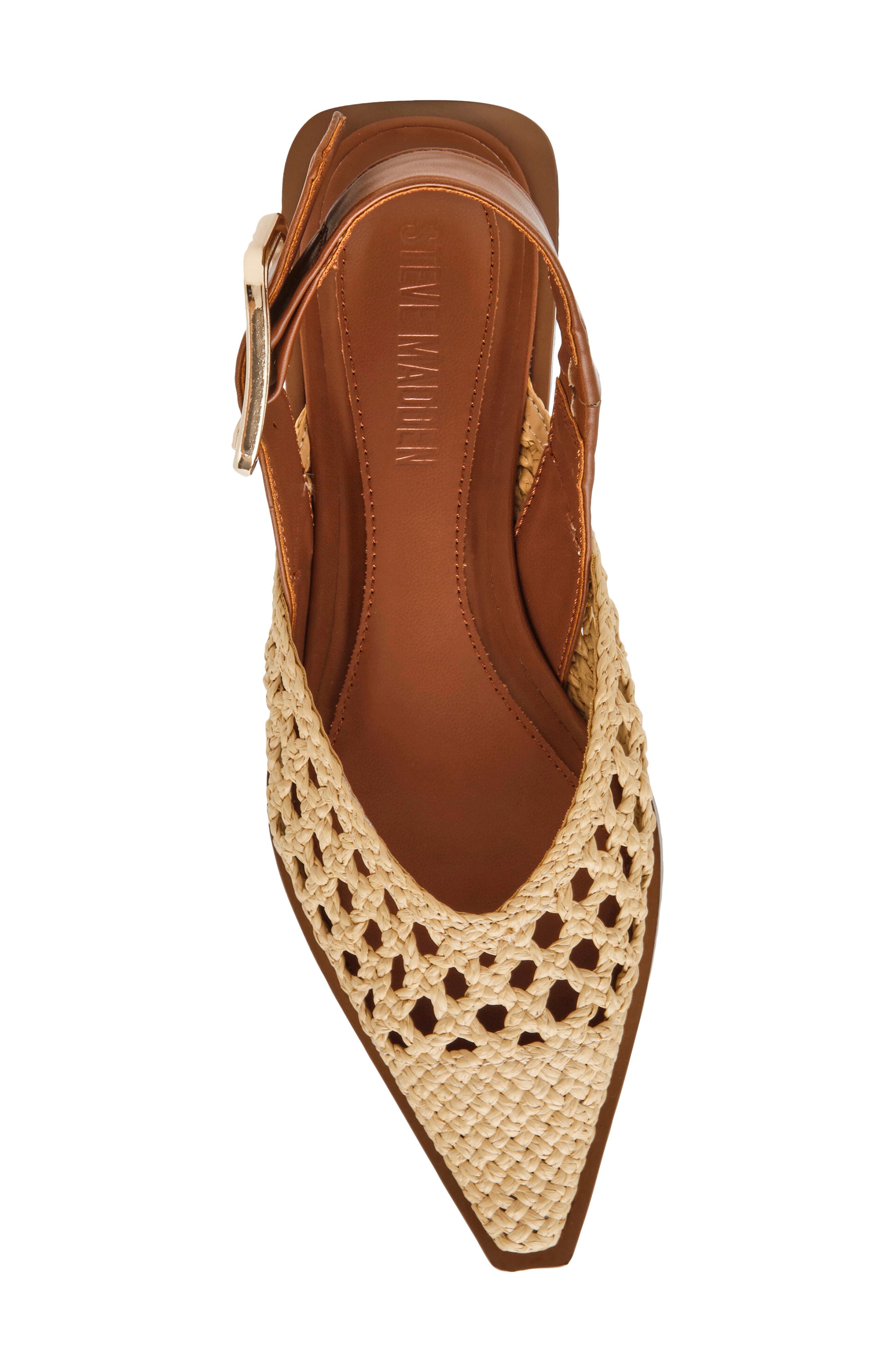 Shay Pointed Toe Slingback Flat, Alternate, color, NATURAL RAFFIA