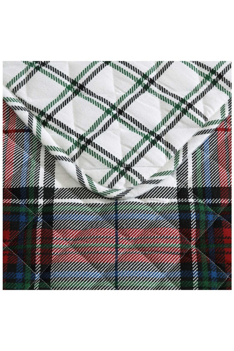 Holiday Plaid Cotton Flannel Twin Quilt Set, Alternate, color, RED